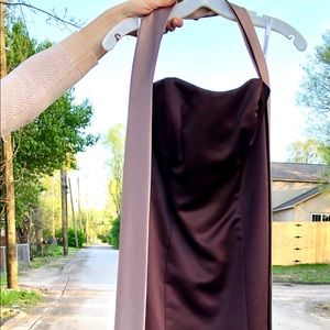 David’s Bridal sz 6 truffle strapless long formal